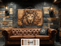 Lion King With Crown Real Wood Wall Art