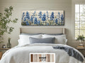 Long Horizontal Bluebonnets On Real Wood Wall Art
