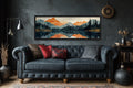 Long Horizontal Mountain Lake Sunset Reflection Wall Art