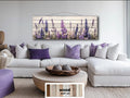 Long Horizontal Purple Lavender Wildflowers Real Wood Wall Art