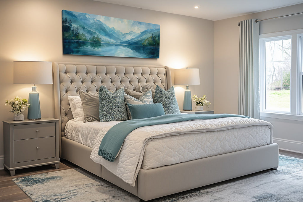 Long Narrow Horizontal Lake Landscape Panoramic Wall Art