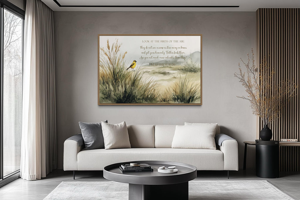 Look at the Birds of the Air Matthew 6:26 Scripture Wall Art