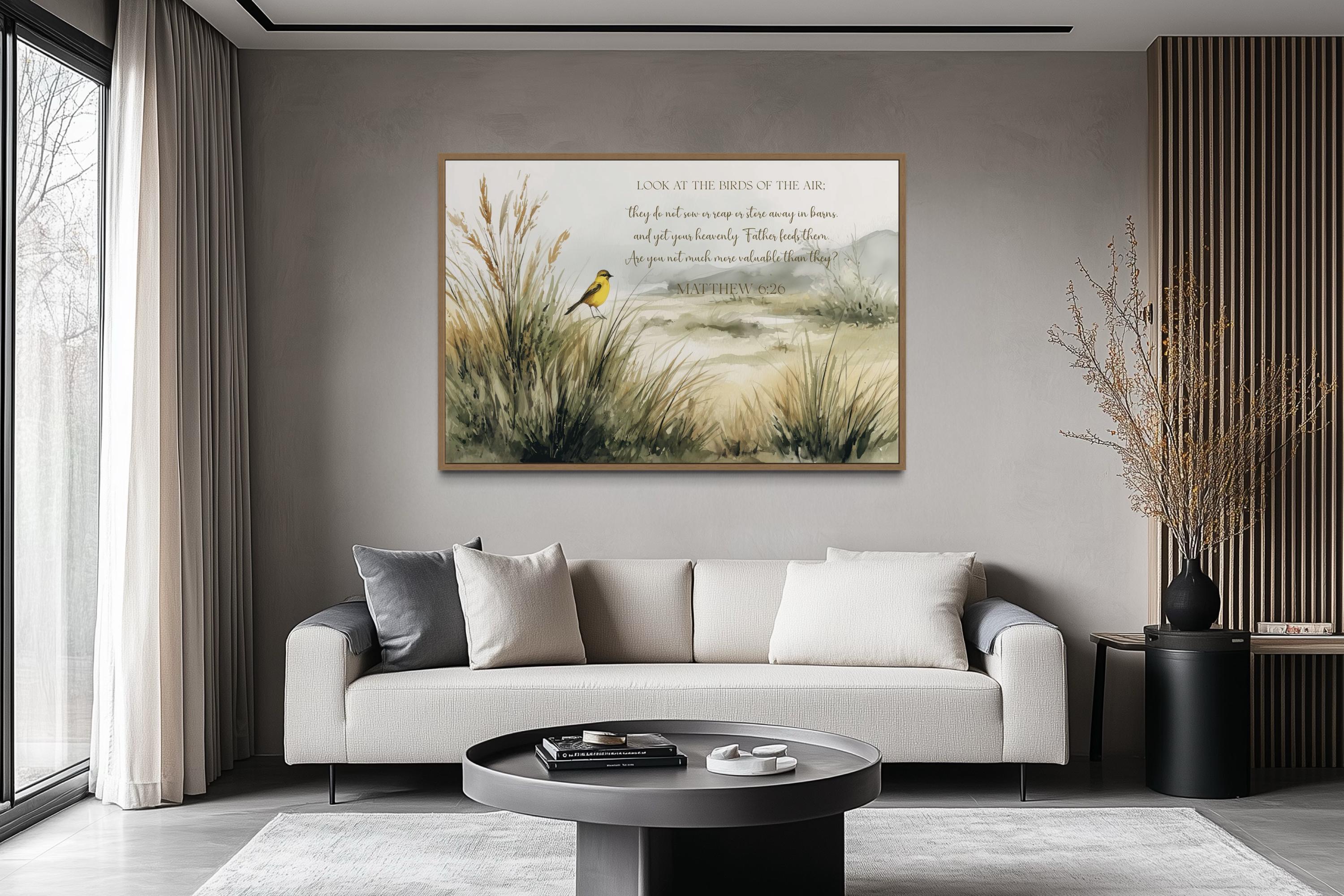 Look at the Birds of the Air Matthew 6:26 Scripture Wall Art