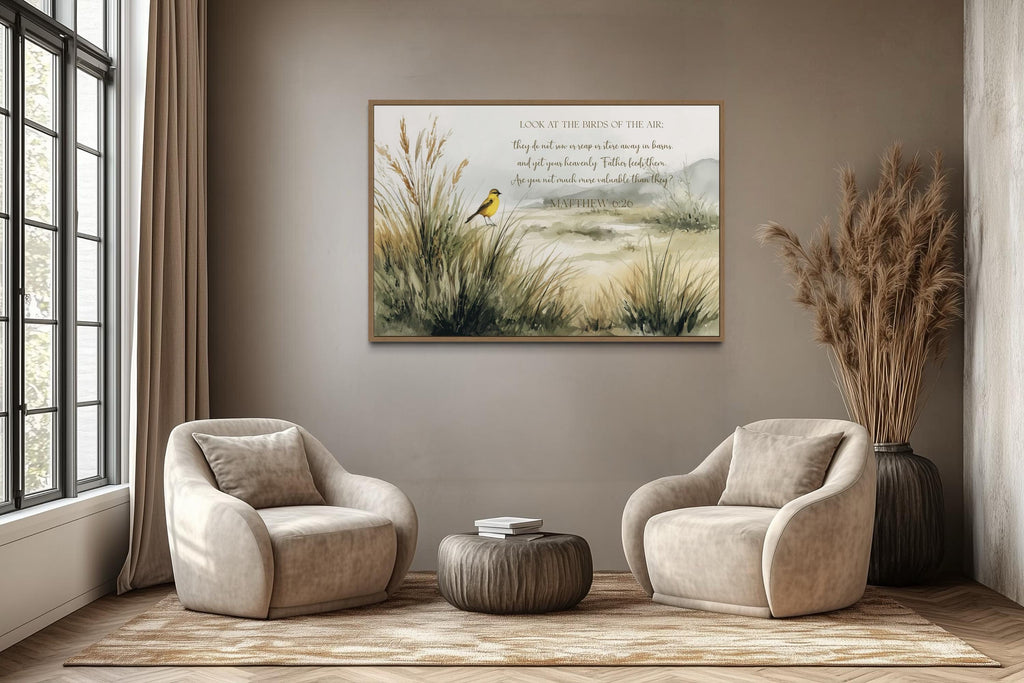 Look at the Birds of the Air Matthew 6:26 Scripture Wall Art