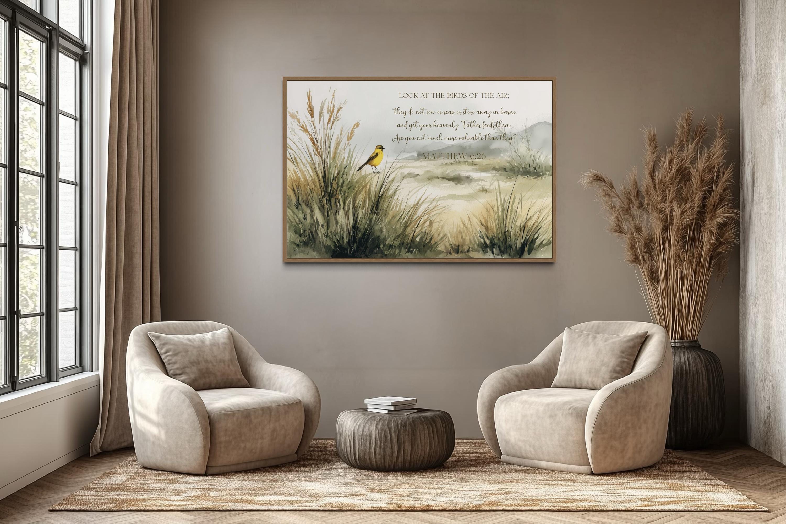 Look at the Birds of the Air Matthew 6:26 Scripture Wall Art