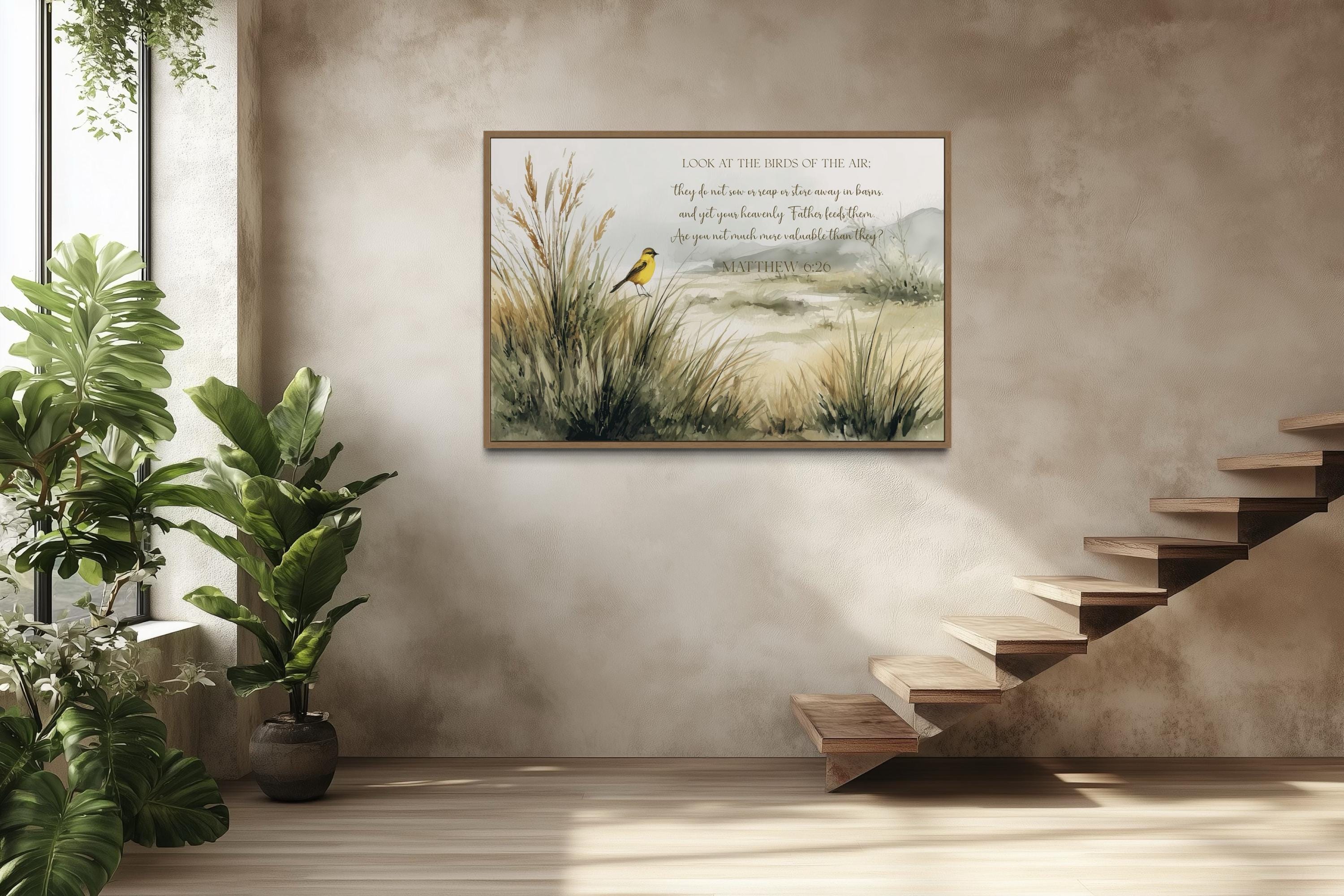 Look at the Birds of the Air Matthew 6:26 Scripture Wall Art