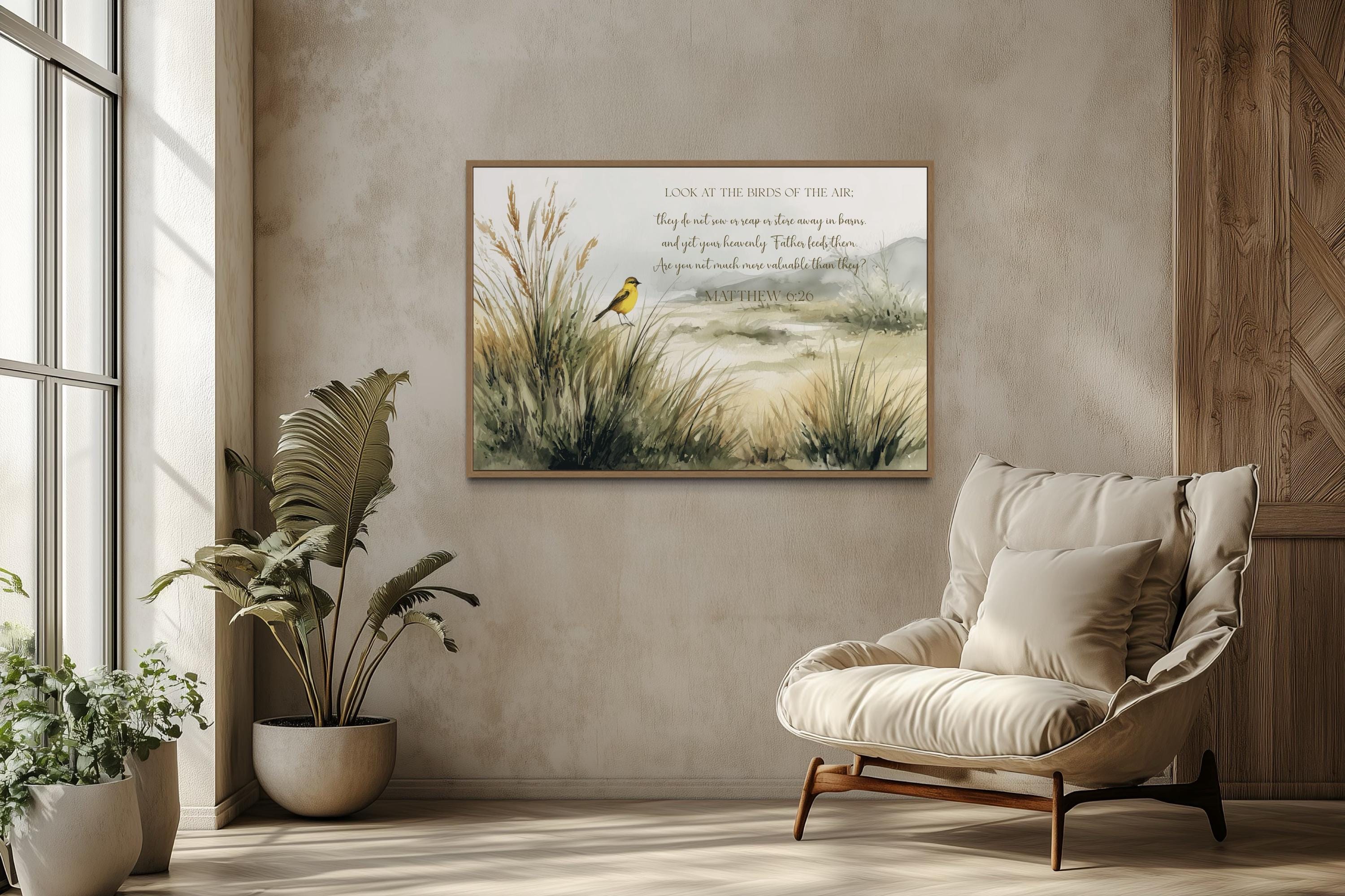 Look at the Birds of the Air Matthew 6:26 Scripture Wall Art