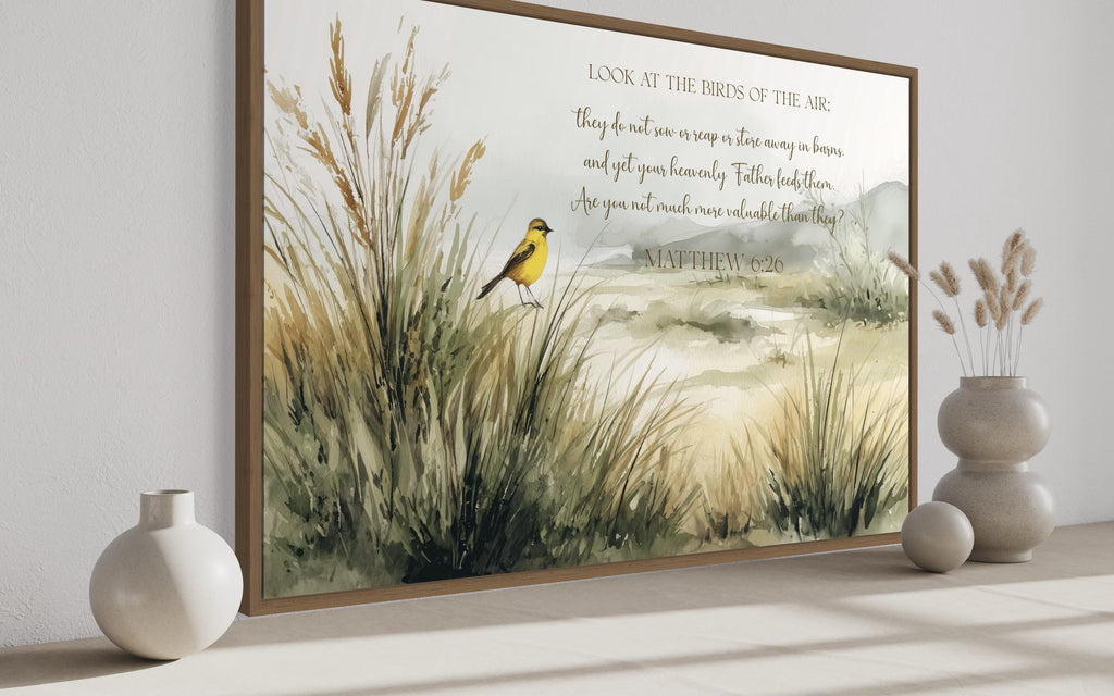Look at the Birds of the Air Matthew 6:26 Scripture Wall Art