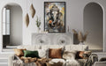 Lord Ganesha Modern Abstract Indian Framed Canvas Wall Art