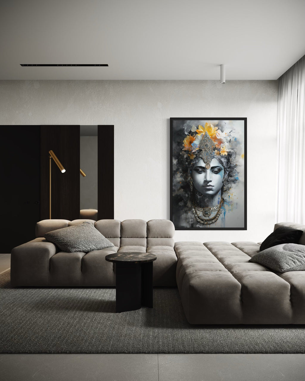 Lord Vishnu Modern Indian Framed Canvas Wall Art