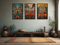 Madhubani Painting Of Mughal Architecture Indian Temples Wall Art