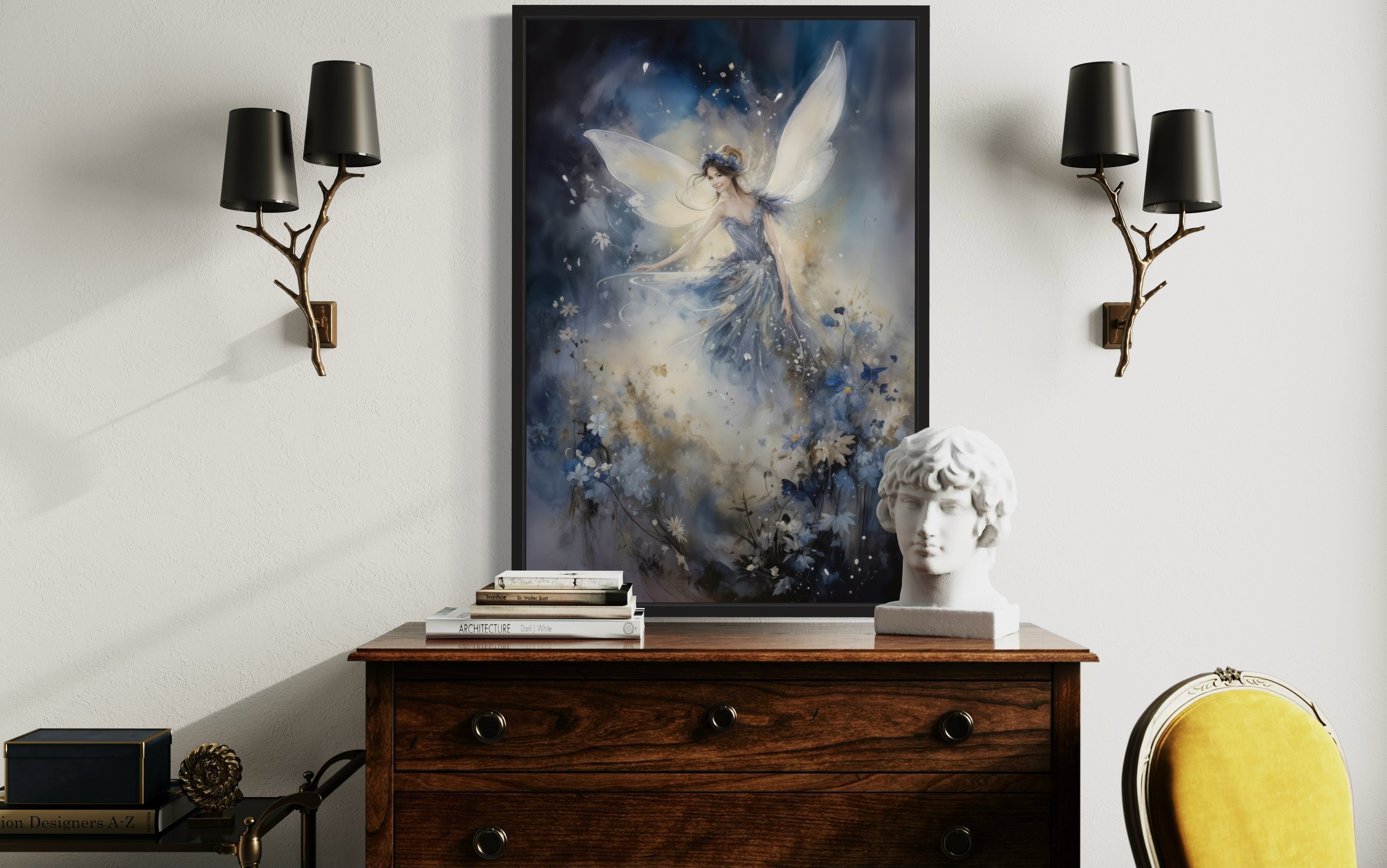 Magical Fairy Dancing In Enchanted Forest Among Flowers Wall Art