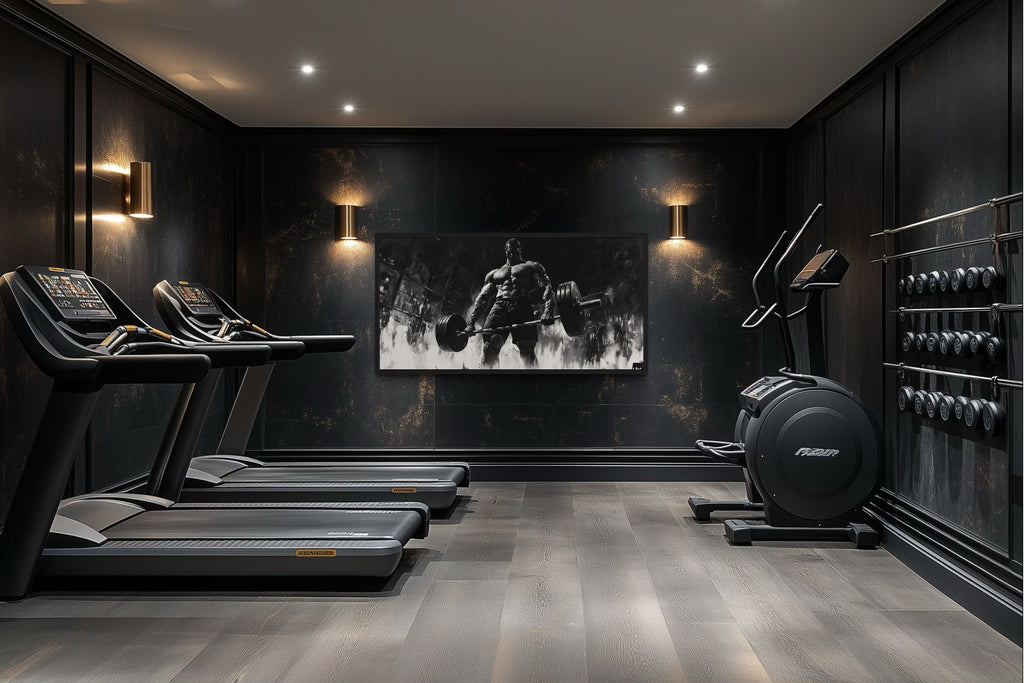 Man Doing Deadlift Motivational Gym Framed Canvas Wall Art