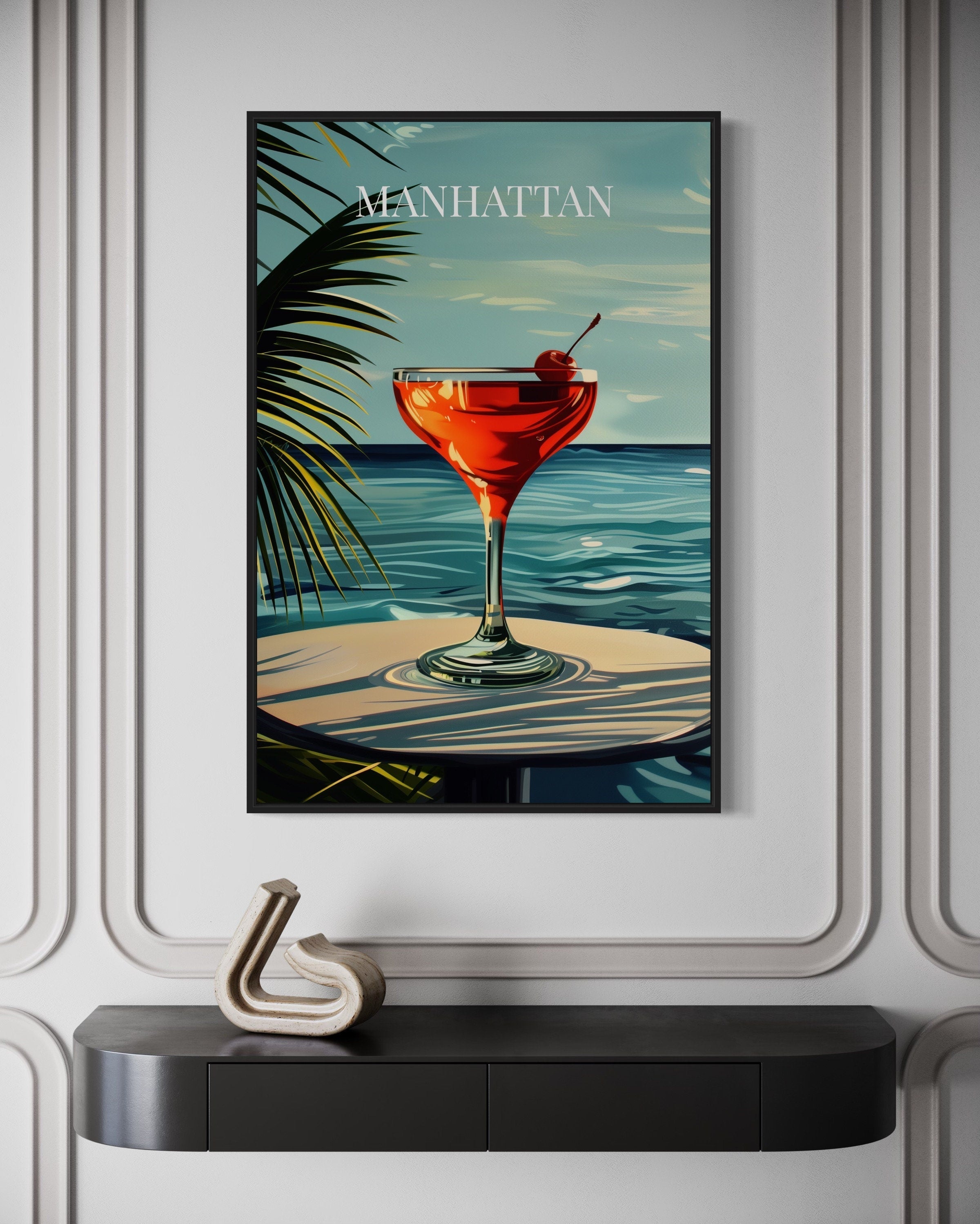 Manhattan Cocktail On The Beach Art Print