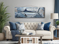 Marlin Fish Distressed Wood Wall Art