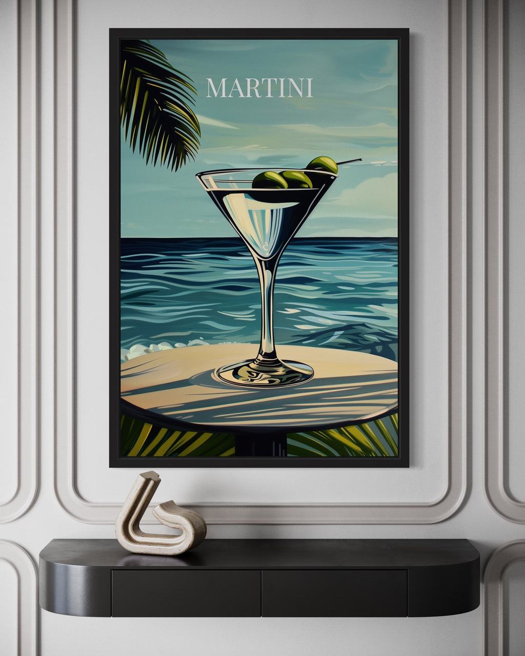 Martini Cocktail On The Beach Art Print