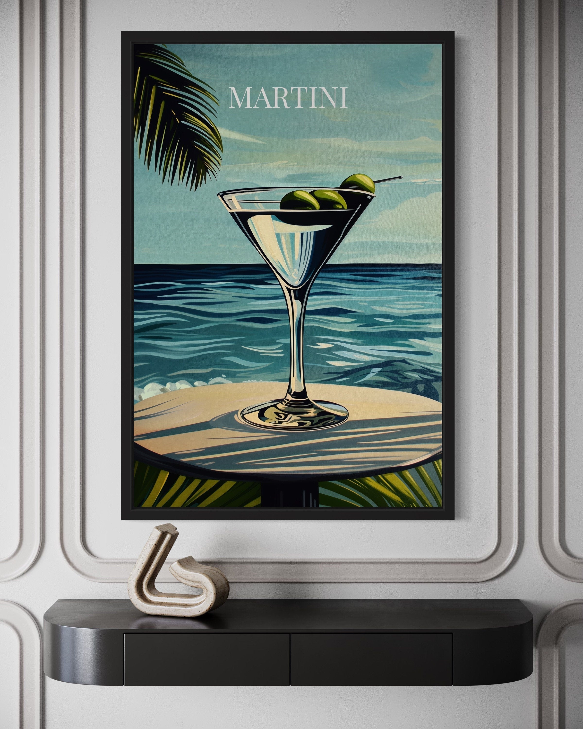 Martini Cocktail On The Beach Art Print