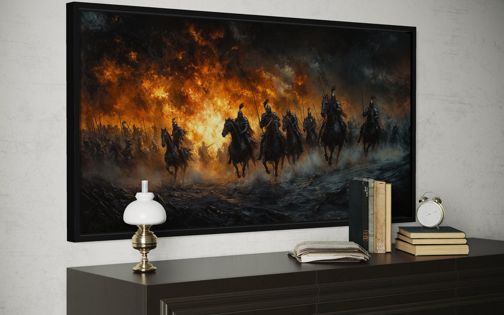 Medieval Knights Battle Wall Art – Battle Canvas Art For Men
