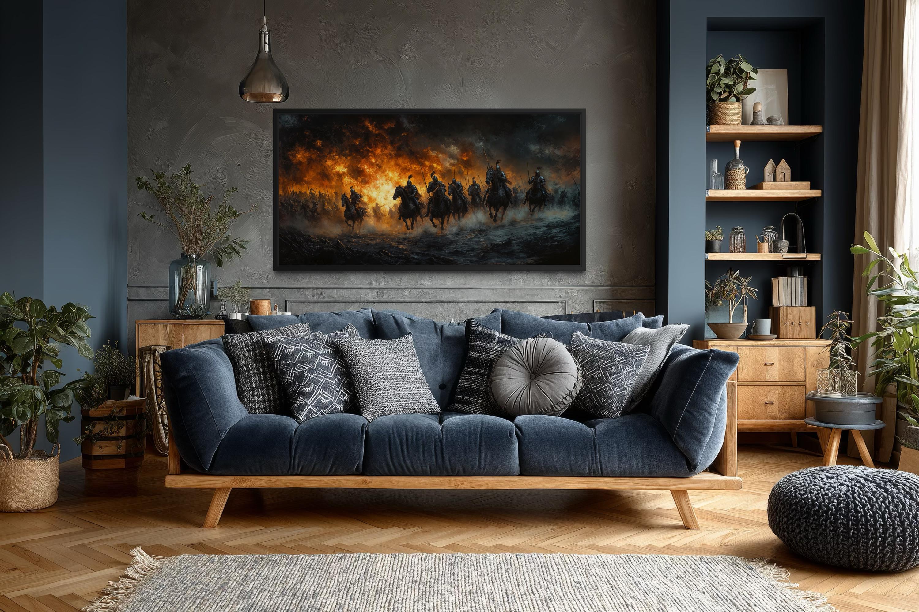 Medieval Knights Battle Wall Art – Battle Canvas Art For Men