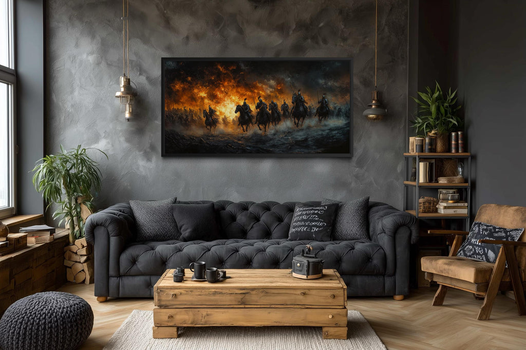 Medieval Knights Battle Wall Art – Battle Canvas Art For Men