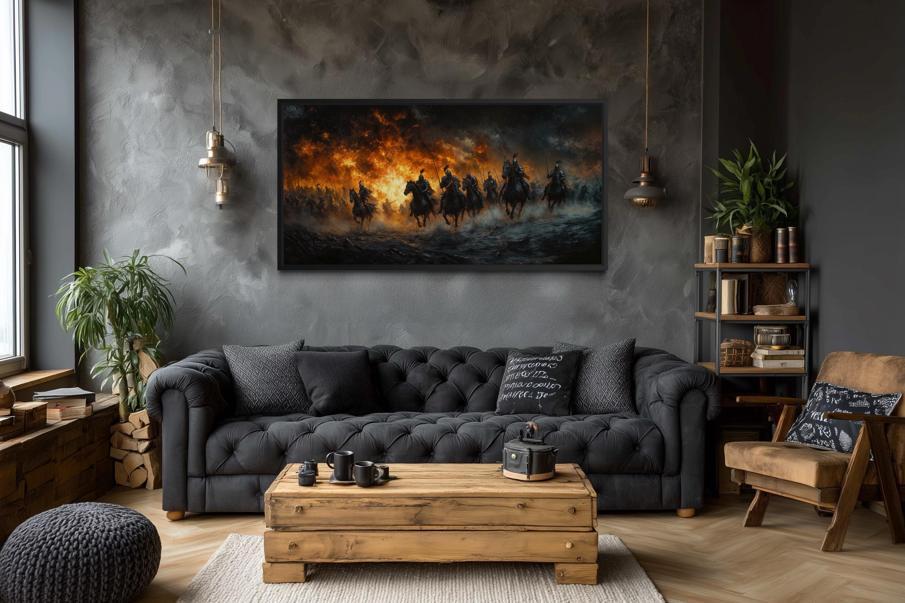 Medieval Knights Battle Wall Art – Battle Canvas Art For Men