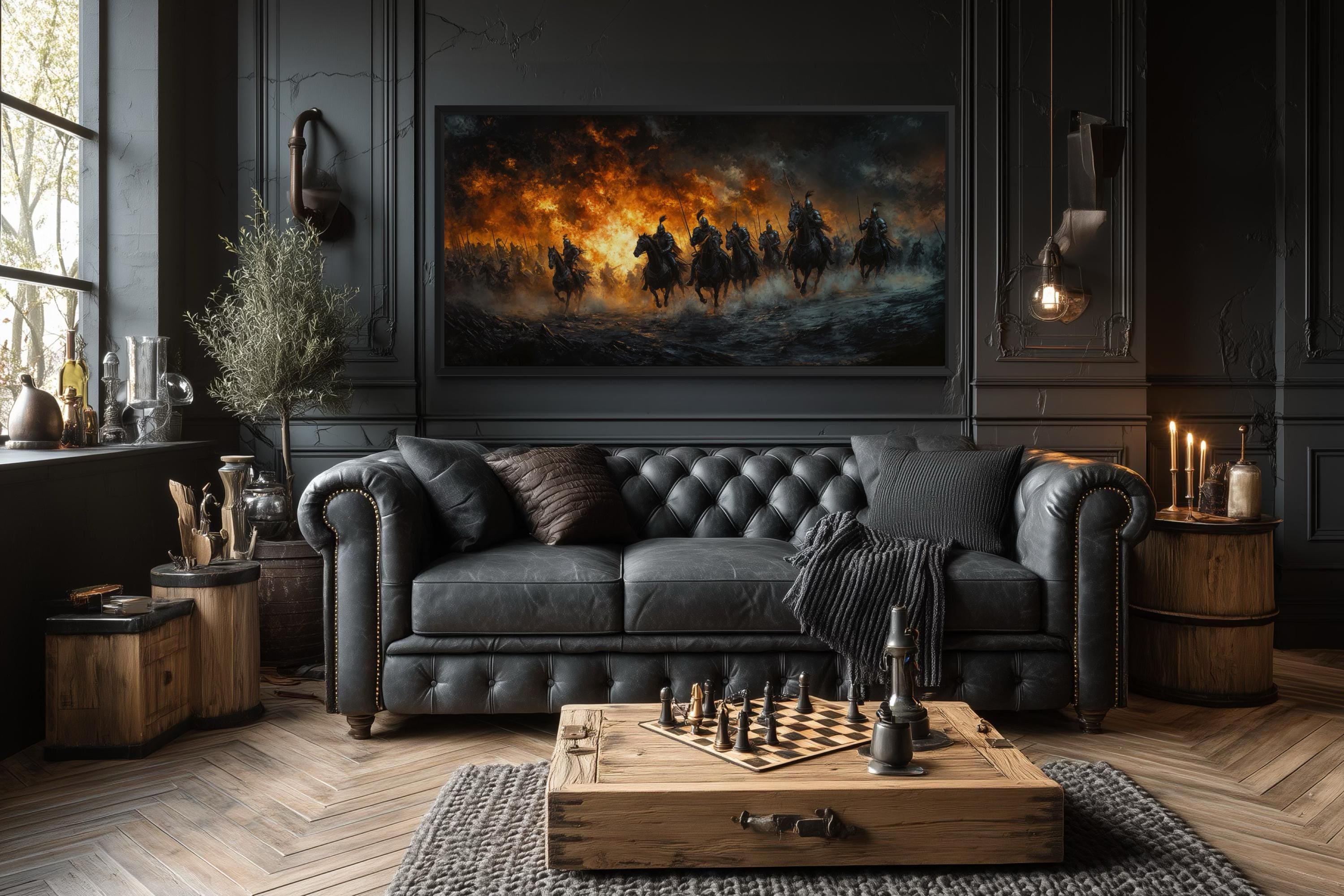 Medieval Knights Battle Wall Art – Battle Canvas Art For Men