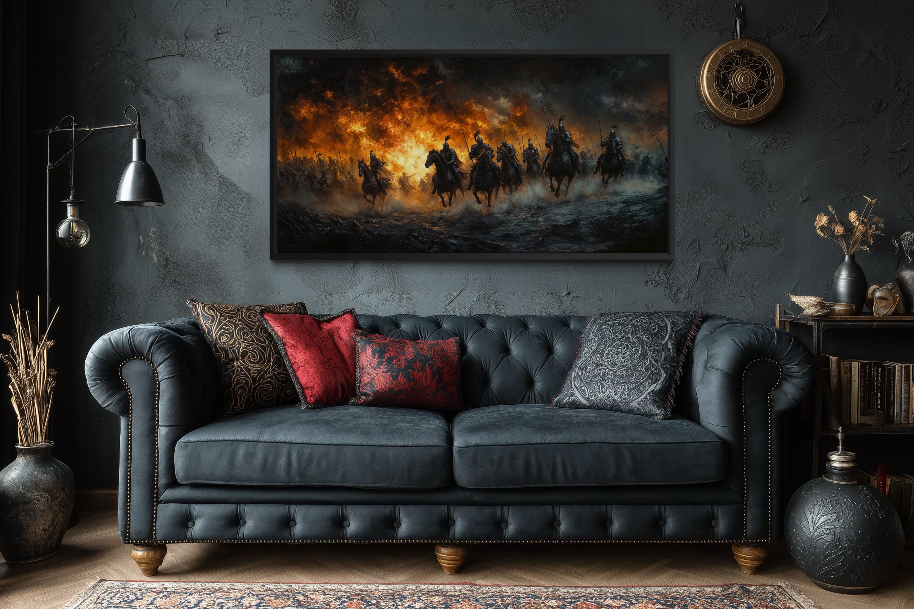 Medieval Knights Battle Wall Art – Battle Canvas Art For Men