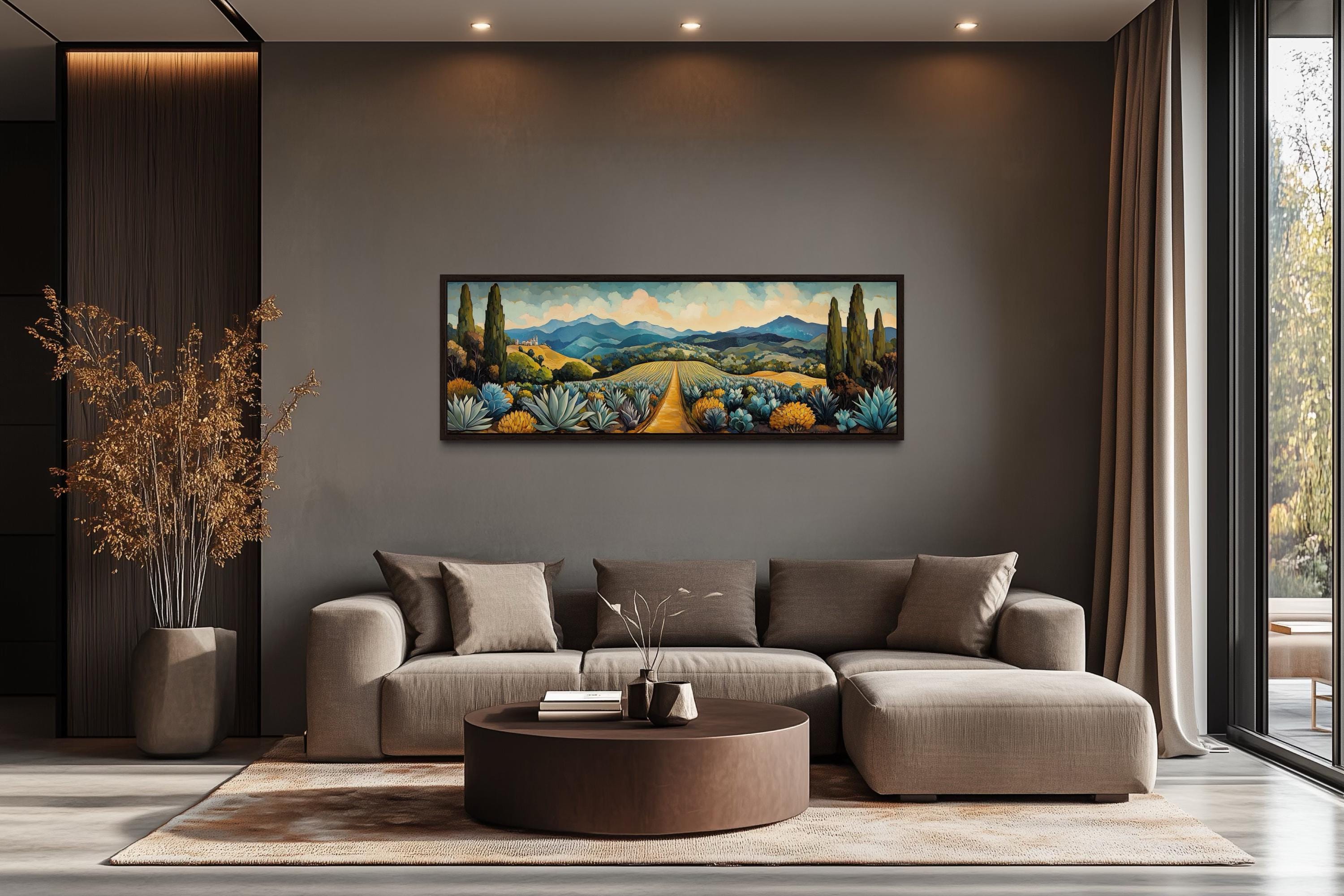 Mexican Agave Field Panoramic Canvas Wall Art