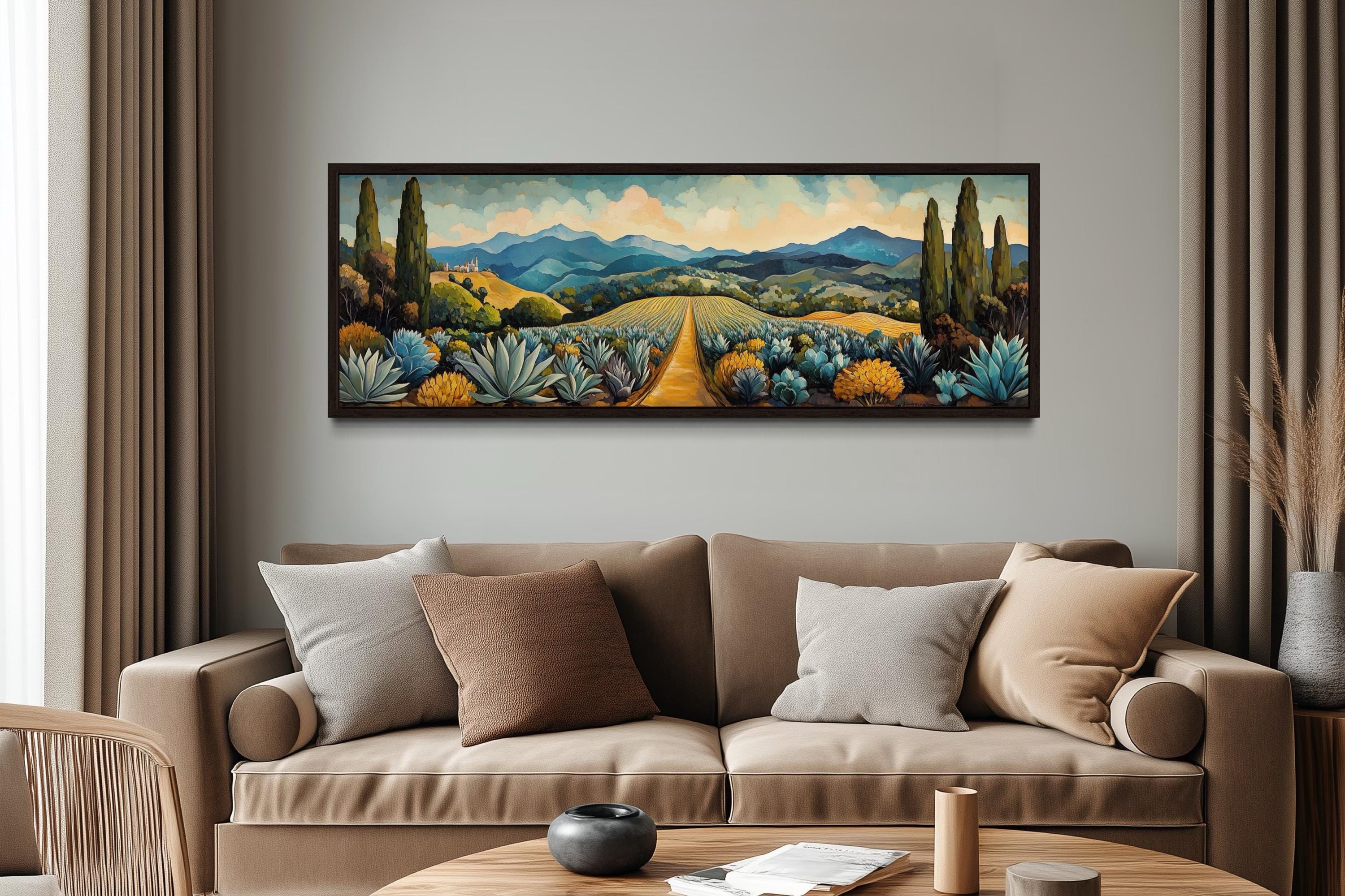 Mexican Agave Field Panoramic Canvas Wall Art
