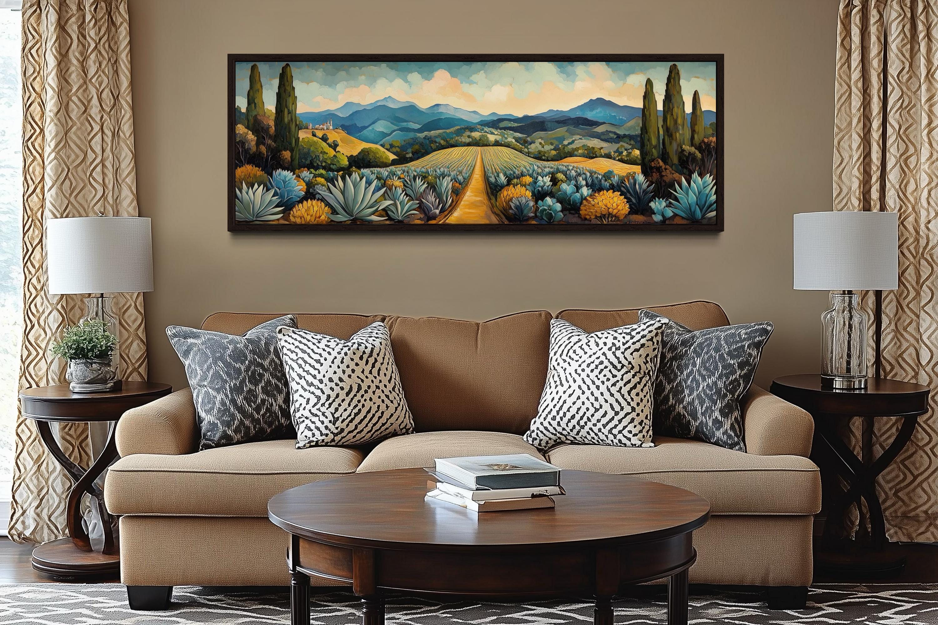 Mexican Agave Field Panoramic Canvas Wall Art