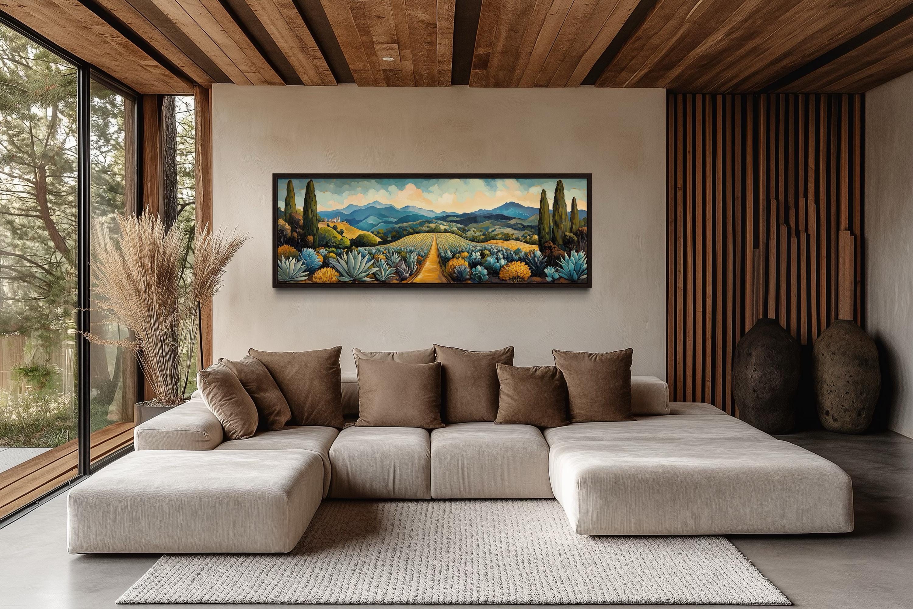 Mexican Agave Field Panoramic Canvas Wall Art