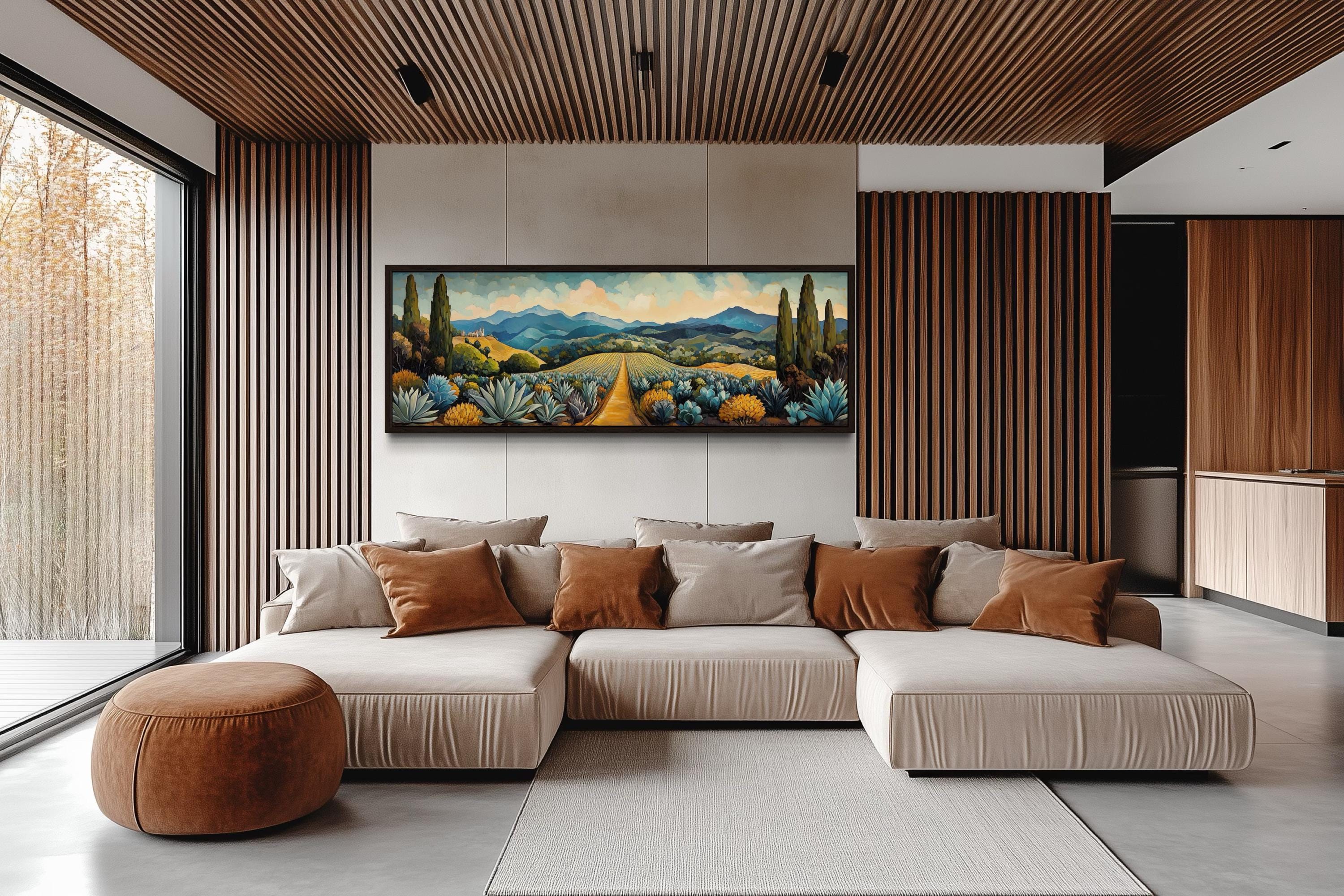 Mexican Agave Field Panoramic Canvas Wall Art