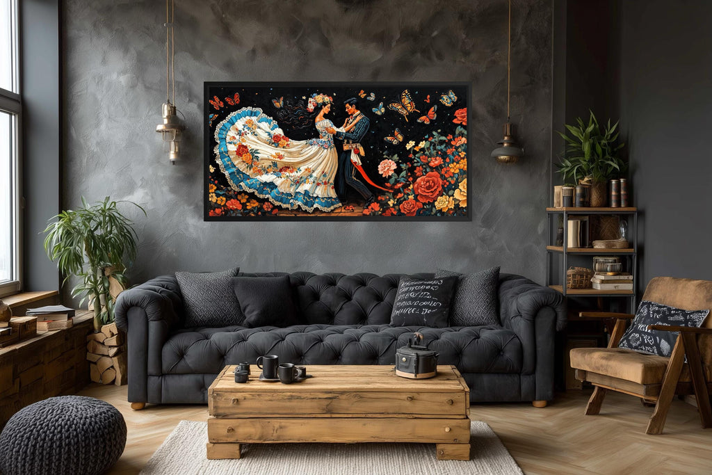 Mexican Folkloric Dance Couple Canvas Wall Art