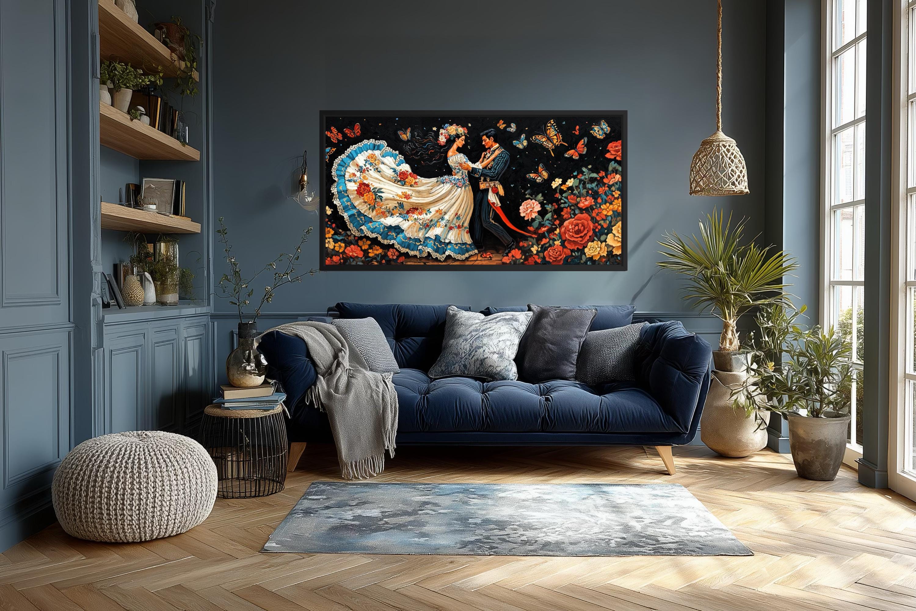 Mexican Folkloric Dance Couple Canvas Wall Art