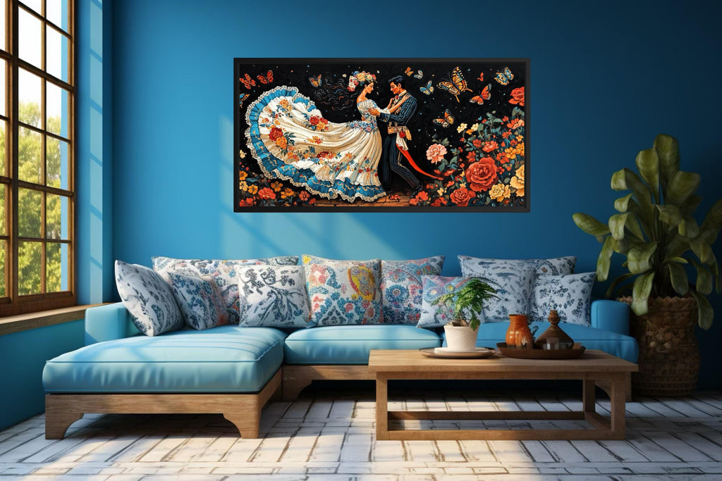 Mexican Folkloric Dance Couple Canvas Wall Art