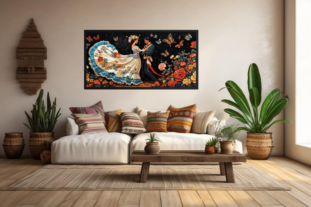 Mexican Folkloric Dance Couple Canvas Wall Art