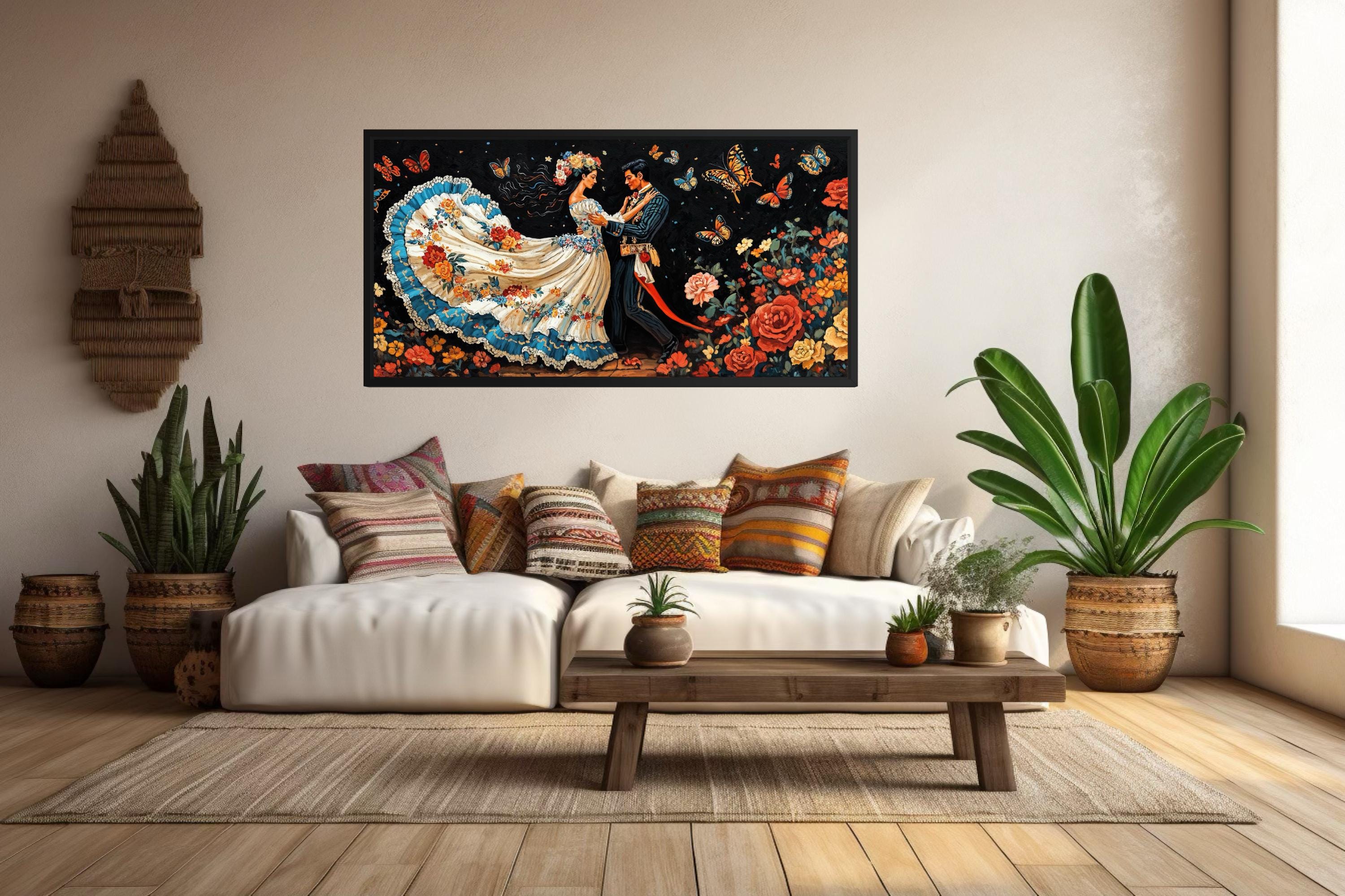 Mexican Folkloric Dance Couple Canvas Wall Art
