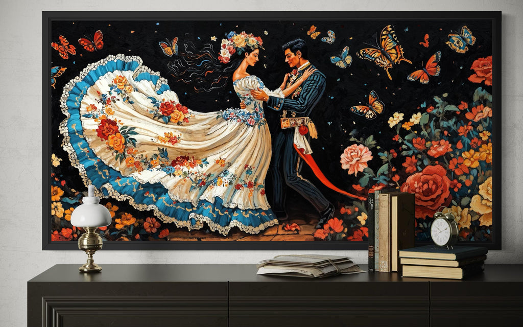 Mexican Folkloric Dance Couple Canvas Wall Art
