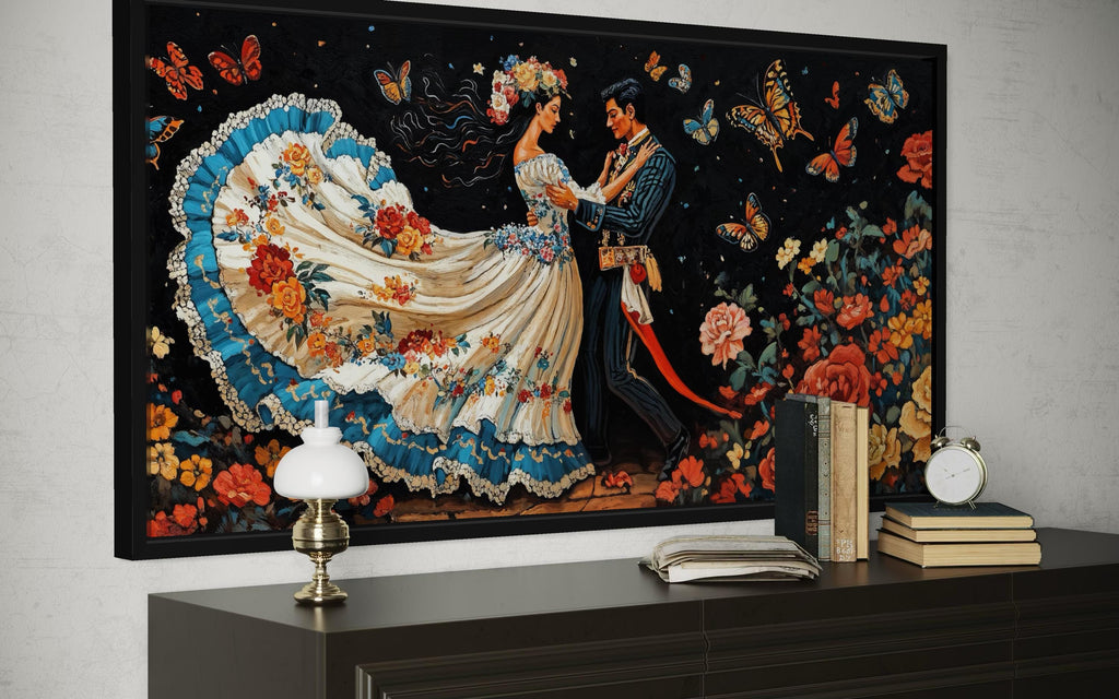 Mexican Folkloric Dance Couple Canvas Wall Art