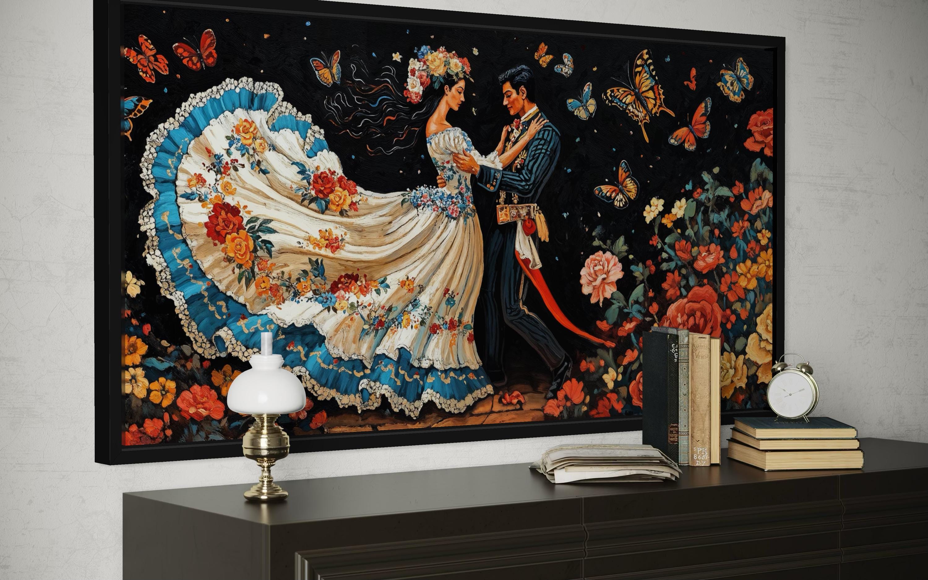 Mexican Folkloric Dance Couple Canvas Wall Art