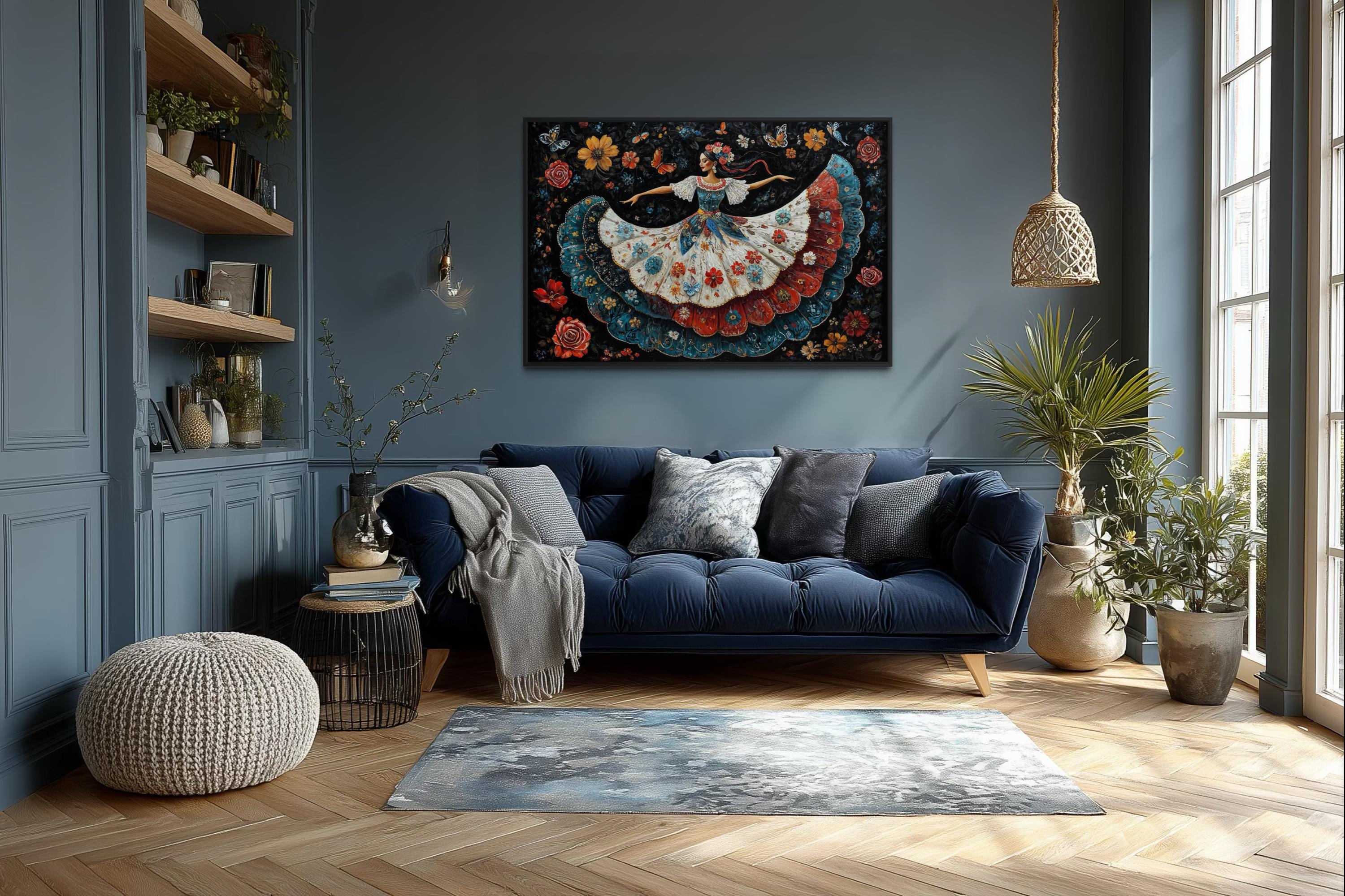 Mexican Folkloric Woman Dancer Canvas Wall Art