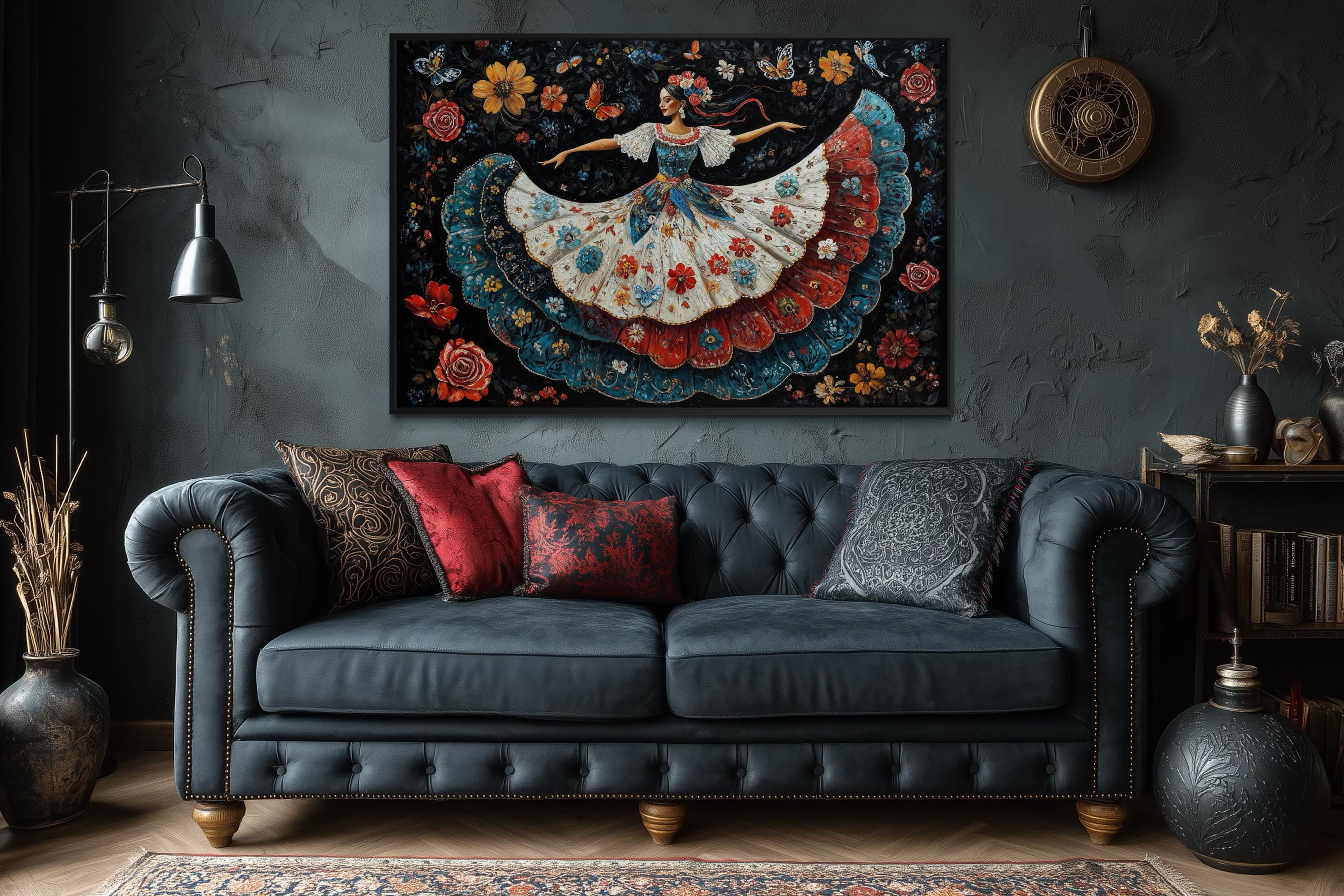 Mexican Folkloric Woman Dancer Canvas Wall Art