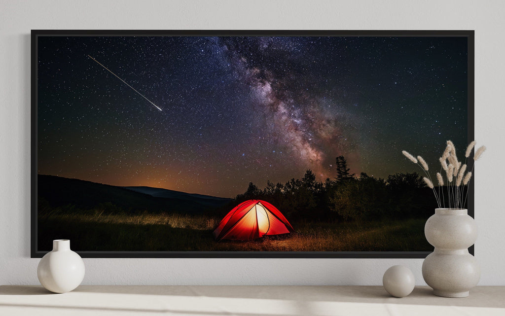 Milky Way Canvas Art – Framed Cherry Springs Wall Art | Shooting Star Print Decor