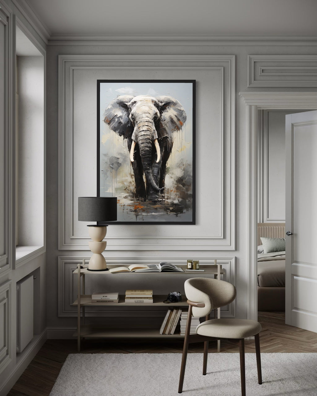 Modern African Elephant Canvas Wall Art