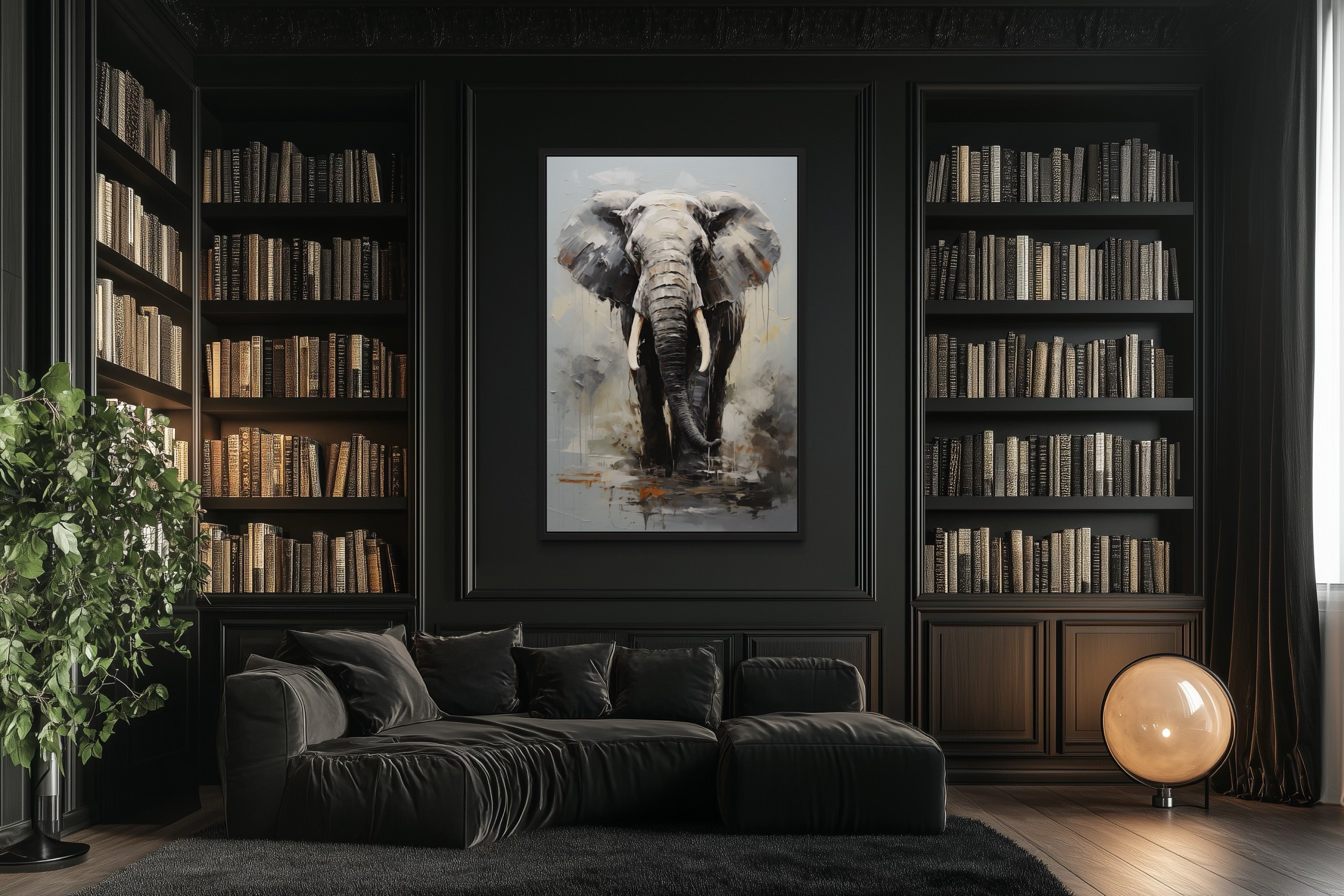 Modern African Elephant Canvas Wall Art