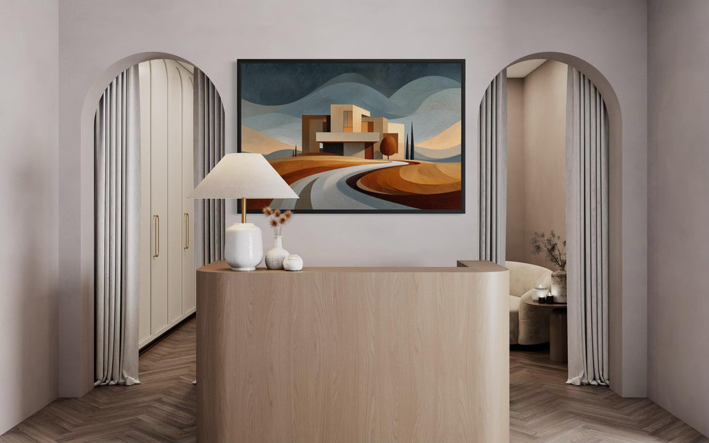 Modern Architecture Wall Art | Luxury Real Estate Office Decor Canvas Print