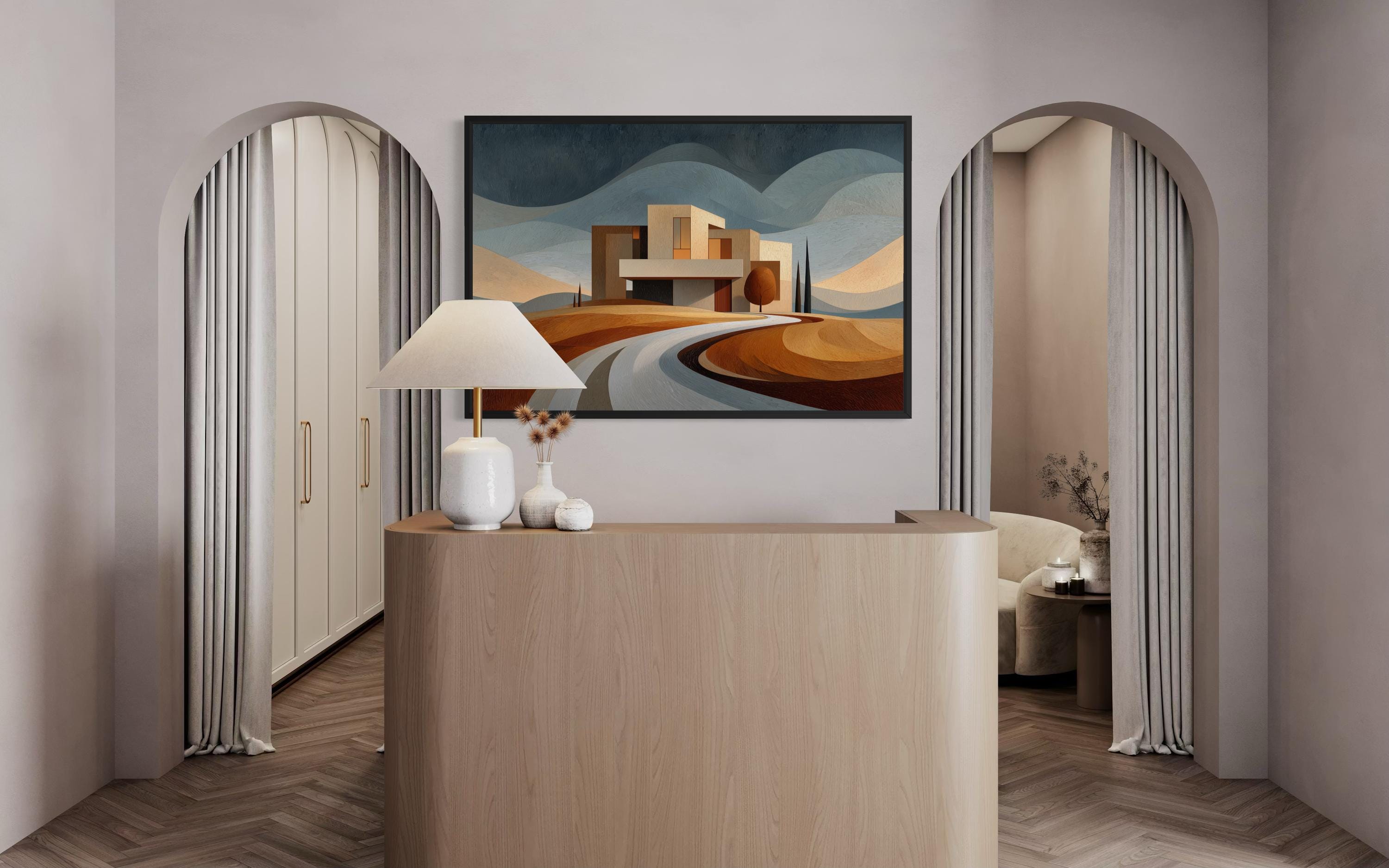 Modern Architecture Wall Art | Luxury Real Estate Office Decor Canvas Print