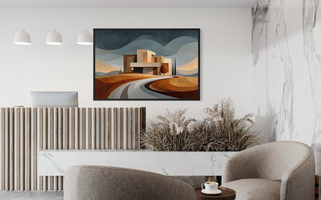 Modern Architecture Wall Art | Luxury Real Estate Office Decor Canvas Print