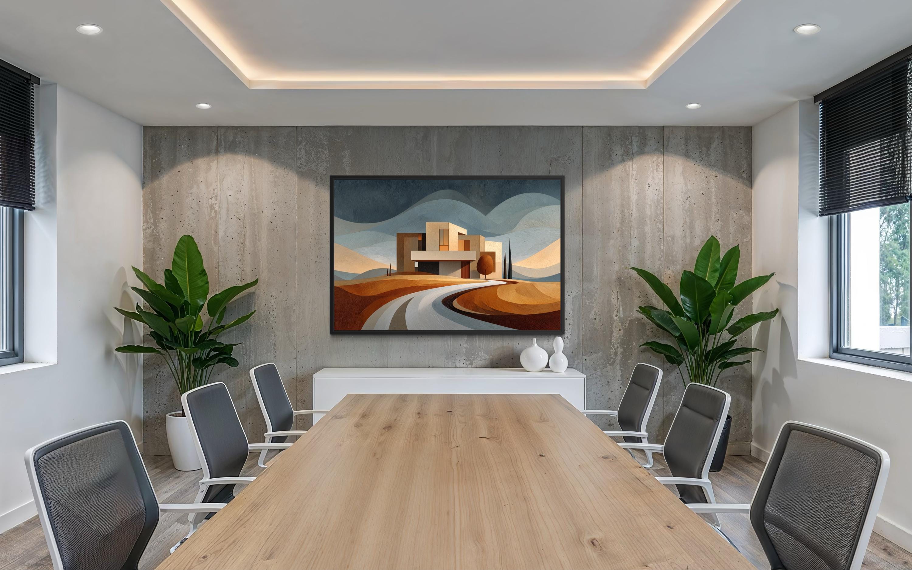 Modern Architecture Wall Art | Luxury Real Estate Office Decor Canvas Print