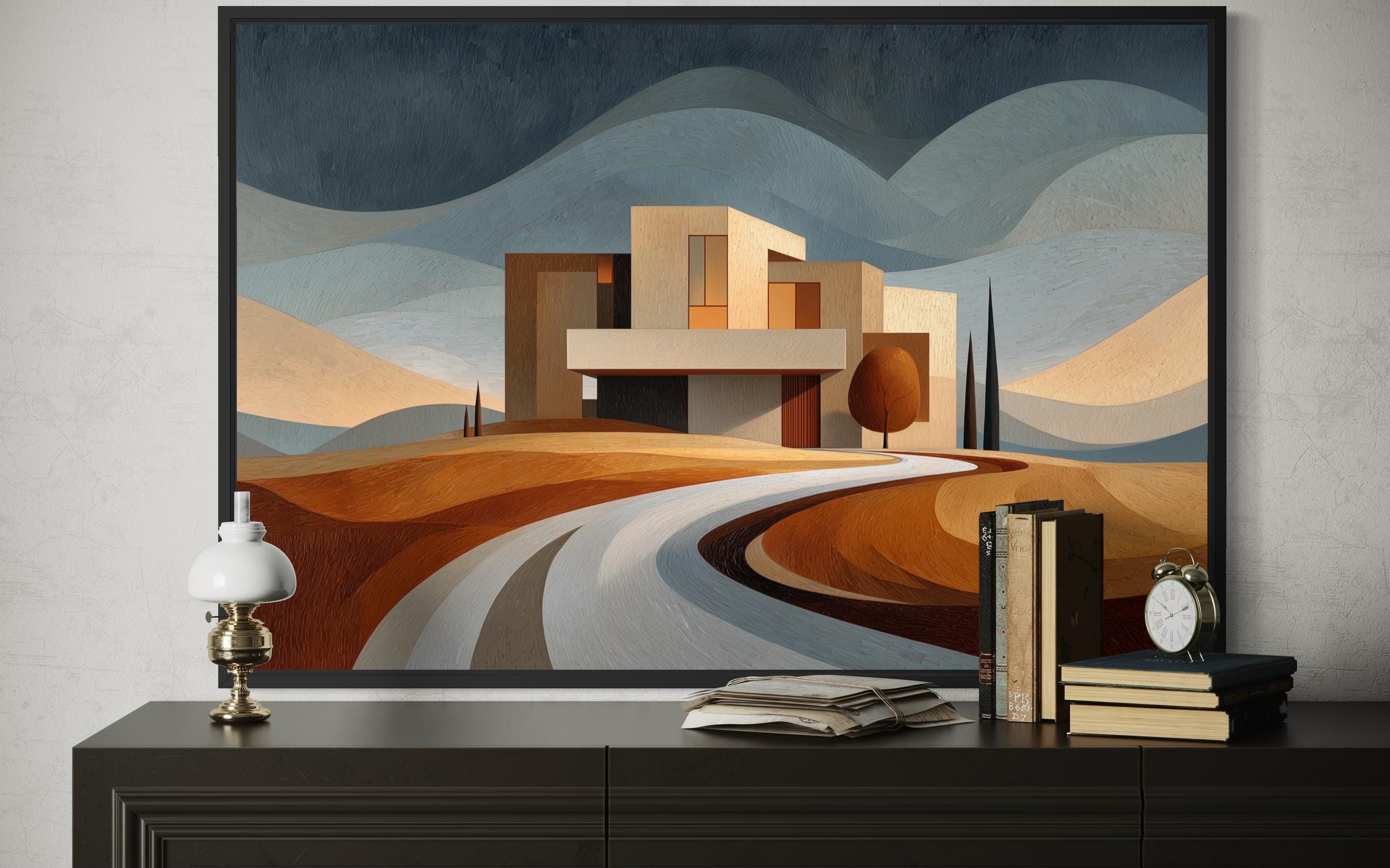 Modern Architecture Wall Art | Luxury Real Estate Office Decor Canvas Print